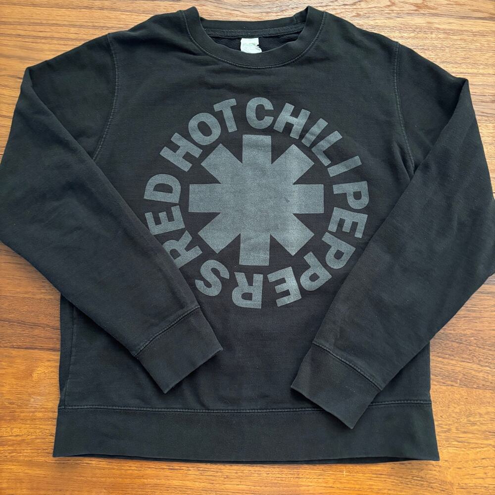 AWDis Red Hot Chili Peppers Black Asterisk Crew Neck Sweatshirt Size Small